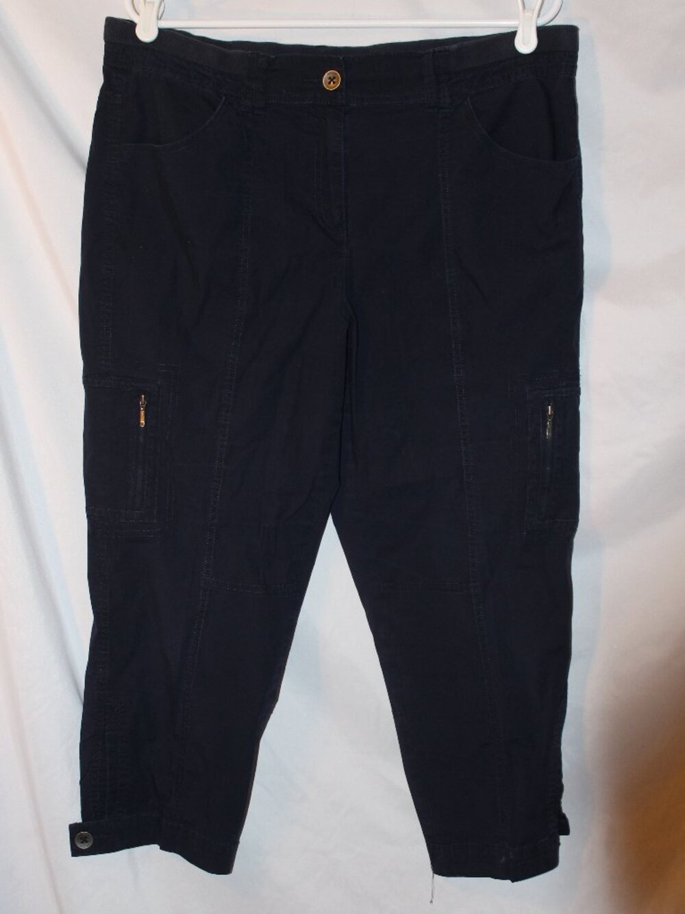 Chico's Navy Cropped Utility Pants